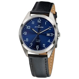 ATRIUM Herren Uhr Armbanduhr Titan A14-15 Leder