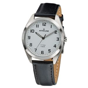 ATRIUM Damen Uhr Armbanduhr Analog Quarz Titan A15-10 Leder