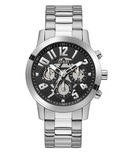 Guess Herren Uhr Armbanduhr Multifunktion PARKER GW0627G1 Edelstahl silber 