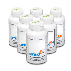 Amino4U Set Sparpaket alle 8 essentiellen Aminosuren Muskelaufbau 6 x 120g Dose