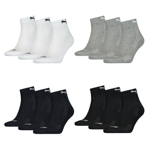 6 Paar Puma Quarter Socken mit Frottee-Sohle Gr. 35 - 46 Unisex Cushioned Kurzsocken