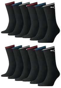 Puma Sportsocken Tennissocken Crew Socken Stripe Tennis Socken Unisex 12 Paar