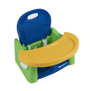Dr. Schandelmeier 2in1 Sitzerhhung fr Stuhl und Kinderstuhl mit Befestigungsgurten und abnehmbaren Tablett Reisehochstuhl Stuhlsitz BPA-frei blau-grn-gelb