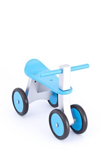 Holzrutscher Ben von United-Kids Rutschfahrzeug aus Holz Kleinkind-Sitzroller ab 10 Monaten Sitzhhe 24cm blau