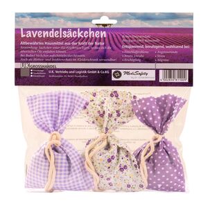 Lavendel-Duftsckchen im 3er-Geschenkset mit duftintensiven Lavendelblten | Bezug aus 100% Baumwolle | Reines Naturprodukt | Made in Germany Entspannung & Einschlafen | Duft fr Kleiderschrank