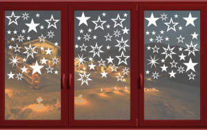 90 Sterne Fensterdeko Weihnachten Wandtattoo Fensterbilder Fenster Aufkleber
