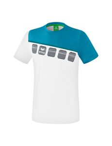 Erima 5-C T-Shirt Function - white/oriental blue/colonial blue