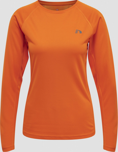 newline Women Core Running T-Shirt L/S - orange tiger