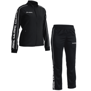 Salming Delta Damen Track Suit Trainingsanzug Jogginganzug Jacke + Hose schwarz/wei 1198726-0101 / 1198727-0101