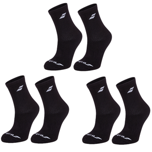 3er Pack Babolat Basic Sock Socken Tennissocken Sportsocken schwarz/wei 5UA1371-2000