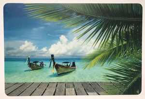 Schreibtischunterlage Karibik | Wasser, Meer, Strand 40 x 60 cm abwischbar