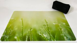 Schreibtischunterlagen Set Gras mit Tautropfen grn 40 x 60 cm mit schwarzem Stiftemppchen 