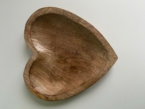 Teller / Dekoschale Schale Herz aus Mangoholz braun Deko Ablage Holz ca. 20 cm 