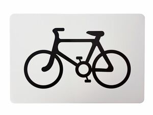 Schreibtischunterlage schwarzes Fahrrad / Rennrad / Rad auf hellem Grund 40 x 60 cm abwischbar 