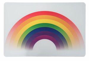 Schreibtischunterlage Regenbogen bunt auf hellem Grund 40 x 60 cm abwischbar 