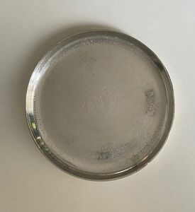 Teller / Dekoschale / Schale rund aus Aluminium  Deko silber ca. 25 cm 