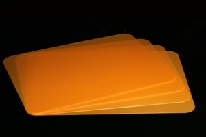 Tischunterlagen-Set orange transparent, 4-teilig, abwaschbar, Tischset, Platzset