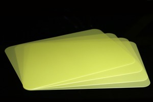 Tischunterlagen-Set gelb transparent, 4-teilig, abwaschbar, Tischset, Platzset