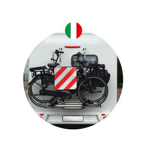 Alu-Warntafel 50x50cm fr Italien/Spanien 2 in 1 Reflektierend rot-wei