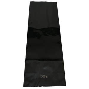 500 Teetten 500 g schwarz OPP/ Kraftpapier / PET-Blockbodenbeutel 105+65 x 295