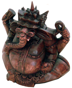 Ganesha, Holz-Skulptur Asien