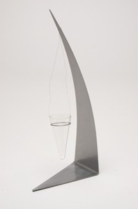 Design-Vase HANG, Glas mit Metall 