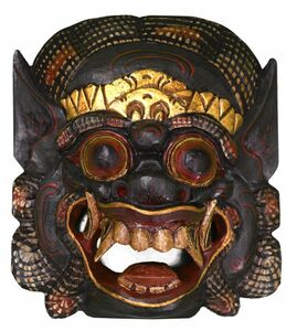 Maske Lwe RAKSASA aus Holz, Gre ca.30 cm, Holz-Maske aus Bali, Wandmaske