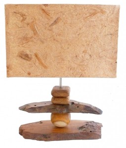 Deko-Leuchte SUMBA, Tisch-Lampe aus Holz, Stimmungsleuchte