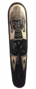 Maske BUDDHA aus Holz, geschnitzt, Gre 50 cm, Holz-Maske aus Bali, Wandmaske