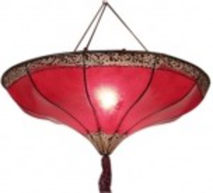 Decken-Leuchte Marrakesch, Pendel-Deckenlampe aus Metall und Leder