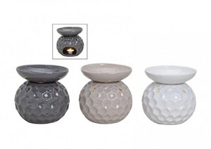 Duftlampe Keramik in drei Farben, Grau, Wei und Creme