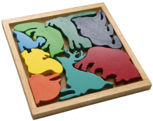 Lege-puzzle Tiere aus Holz