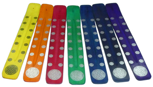 Rucherstbchenhalter mit Chakrablumen in den Chakra-Farben