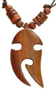 Halskette mit Anhnger aus Sonor-Wood, Holz-Schmuck Modeschmuck, Natur-Schmuck