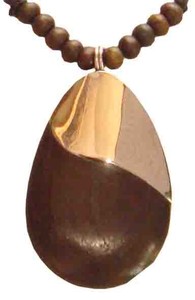 Halskette aus Sonor-Wood/Edelstahl, Holz-Schmuck Modeschmuck, Natur-Schmuck