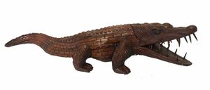 Krokodil aus Soar-Wood, Holzkrokodil 35 cm