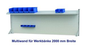 Multiwand fr Werkbank, Lochplatte B/H 2000x650 mm