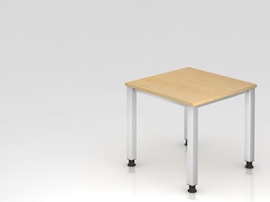Quadratform-Schreibtisch QS08, 80 x 80 cm, Ahorn