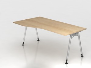 Schreibtisch Scool Eiche B/T: 1800x1000mm, hhenverstellbar