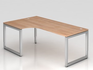 Schreibtisch RS82, 200 x 120 cm, hhenverstellbar, Nubaum