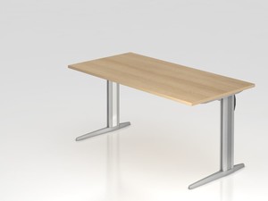 Rechteckform-Schreibtisch XS16, 160 x 80 cm, Eiche