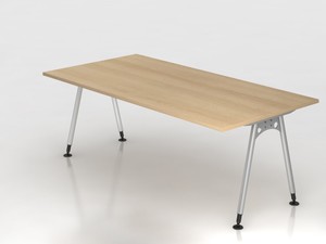 Schreibtisch Scool Nussbaum B/T: 2000x1000mm, hhenverstellbar