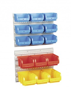 Sparset: Sichtboxen-Set, blau/rot/gelb
