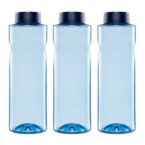 3x Kavodrink Premium Trinkflasche Wasserflasche Blau 0,8 L