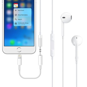 Audio Adapter Lightning auf Klinke fr Apple iPhone 7 & 7 Plus Weiss