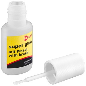 SUPER GLUE Sekundenkleber Kleber Flasche mit Pinsel Reparaturwerkzeug