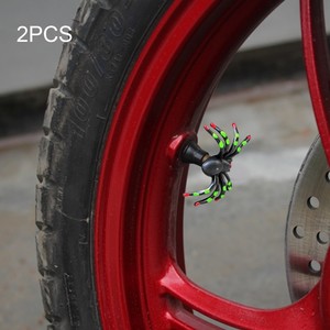 2x Lustiger Motorrad Reifenventil Verschlu Kappe Aufsatz Spinne Grn Helloween 