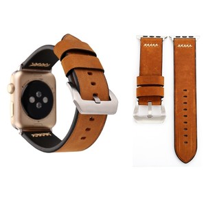 Echt-Leder Armband fr Apple Watch Serie 1 / 2 / 3 38 mm Braun 