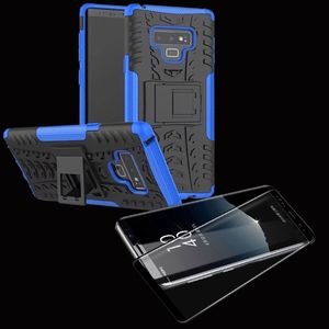 Hybrid Case Tasche 2teilig Blau fr Samsung Galaxy Note 9 N960 + 4D Hart Glas Schwarz