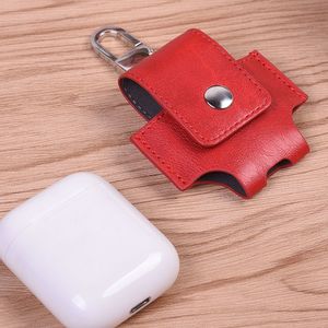Kunstleder Tasche fr Apple AirPods Rot Schutz Etui Tasche Halter Halterung Zubehr
